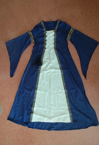Vestido Medieval Azul y Blanco