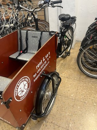 Bicicleta de carga electrica Babboe para niños
