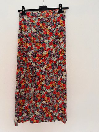 Falda larga floral multicolor