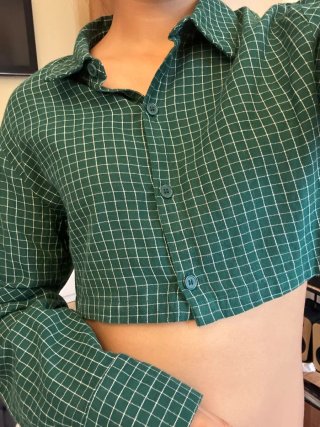 Camisa verde cuadros H&M