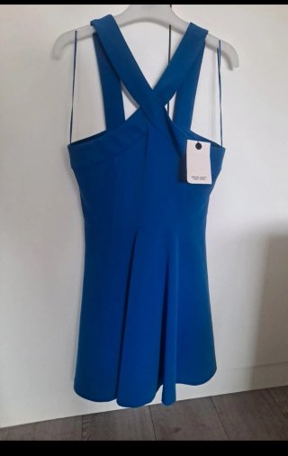 Vestido fiesta falda princesa azul eléctrico