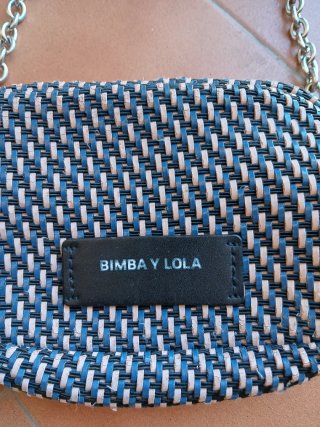 Bolso Bimba y Lola tejido azul y blanco