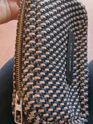 Bolso Bimba y Lola tejido azul y blanco