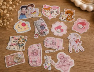 Pegatinas Kawaii Anime Estilo Retro Pink
