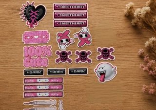 Pegatinas Anime Pink Retro Kawaii