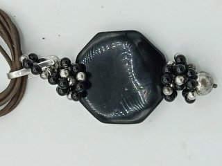 Collana Argento 925 con ciondolo nero