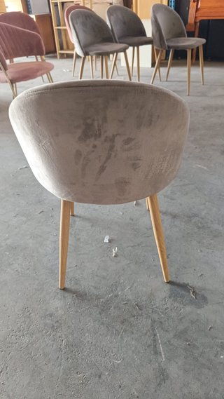 4 Sillas Comedor Terciopelo Gris