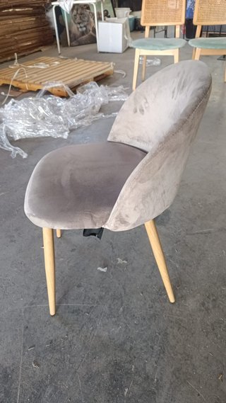 4 Sillas Comedor Terciopelo Gris