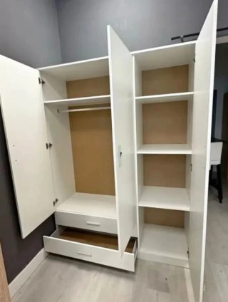 Armario Blanco 6 Puertas + Cajones