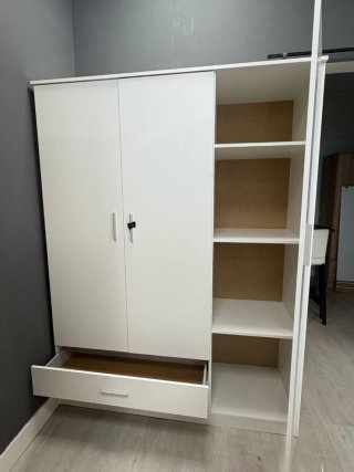 Armario Blanco 6 Puertas + Cajones
