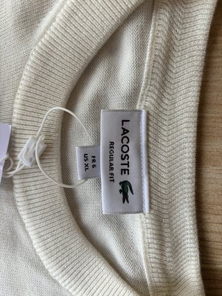Lacoste Maglione Beige XL Nuovo Cotone