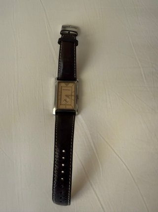 Reloj Emporio Armani Cuero Marrón y Plata