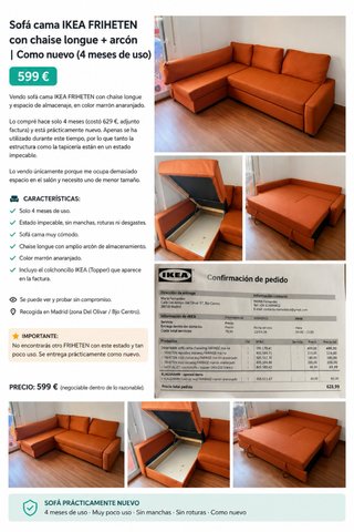 Sofá Cama IKEA Friheten Chaise Longue Arcón