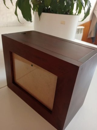 Caja portafotos madera cerezo