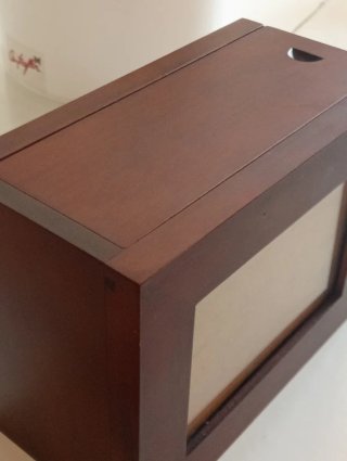 Caja portafotos madera cerezo