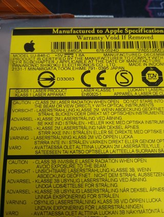 Grabadora CD/DVD Apple UJ-845-C