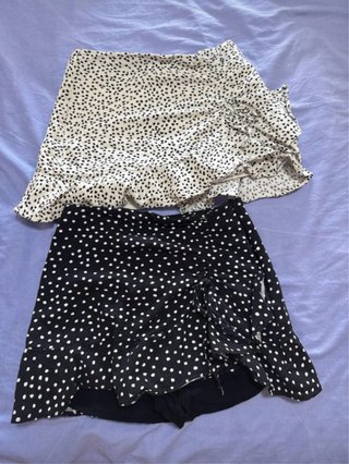 Falda estampada lunares blanco y negro