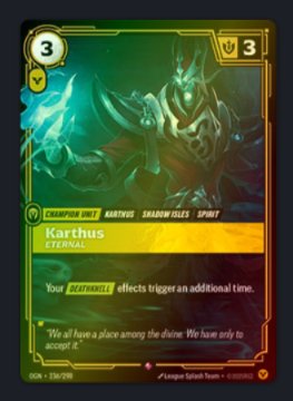 Karthus, Eternal Origins - Carta de Juego
