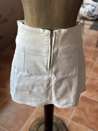 Falda vaquera blanca Mango Talla M