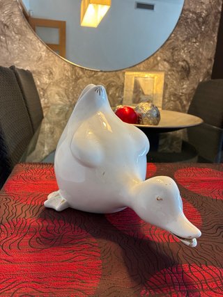 pato de porcelana decorativo