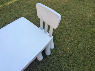 Mesa y 2 Sillas IKEA MAMMUT Celeste