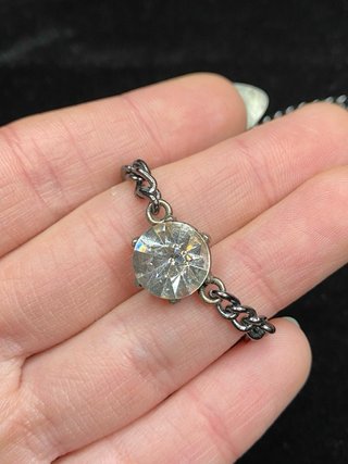 Collana catena con brillante bigiotteria vintage