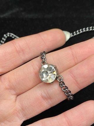 Collana catena con brillante bigiotteria vintage