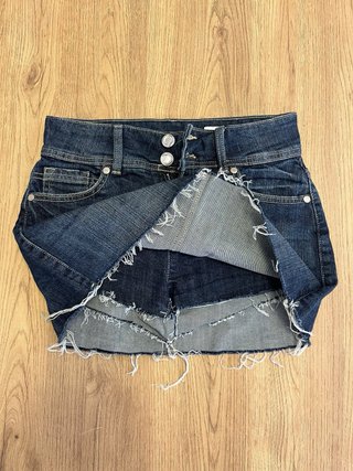 Falda pantalón vaquera Bershka azul oscuro