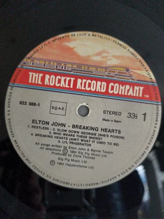 Vinilo Elton John Breaking Hearts