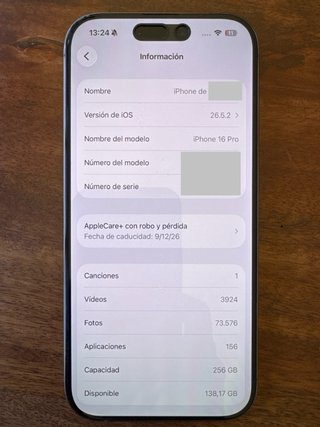 iPhone 16 Pro 256 GB Titanio Rosa | Como nuevo
