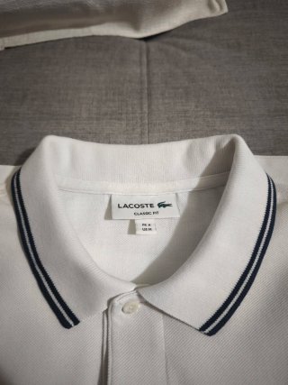 Polo Lacoste Blanco Talla M