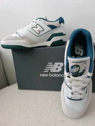 Zapatillas New Balance 550 T38 Blancas/Verdes