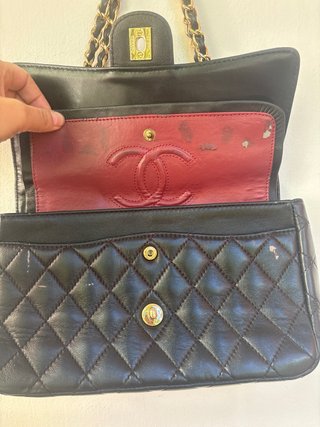 Bolso tipo Chanel Negro Dorado