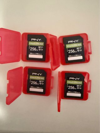 4 Tarjetas SDXC PNY 256GB EliteX-PRO60