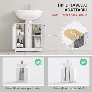 Mobile Sottolavabo per Bagno con Ripiano Regolabil