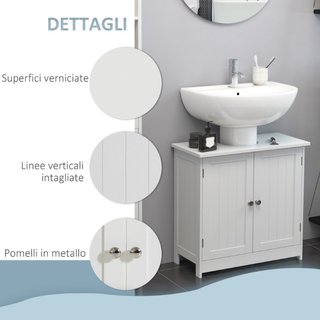 Mobile Sottolavabo per Bagno con Ripiano Regolabil