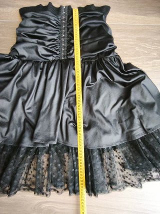 Gonna lunga raso e tulle nera M