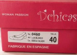 Bailarinas blancas plateadas T40 zapatos planos