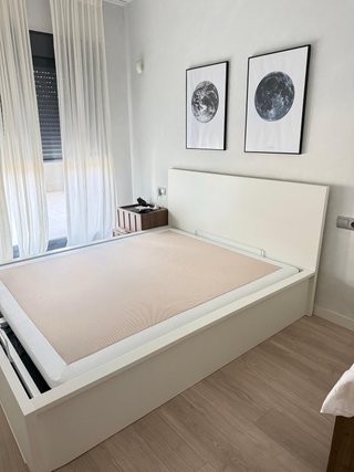 Cama Canapé IKEA MALM Blanco y base tapizada Flex
