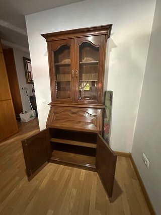 Mueble escritorio vitrina vintage madera