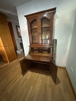 Mueble escritorio vitrina vintage madera