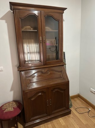 Mueble escritorio vitrina vintage madera