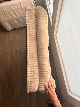 Cama perro grande anatómica beige