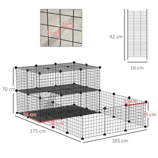 Recinto per Conigli Modulabile in Metallo con Scal