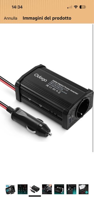 Invertitore di corrente 300W 230V USB