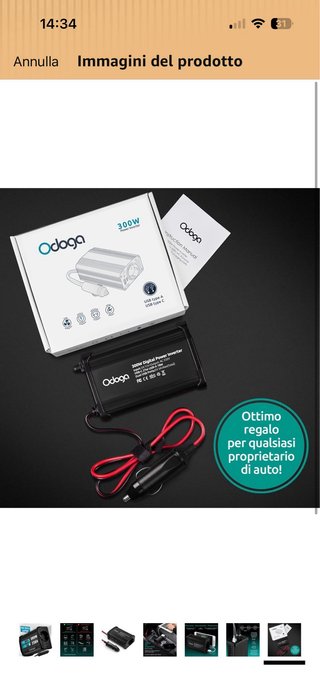 Invertitore di corrente 300W 230V USB