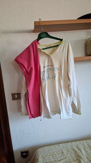 Pigiama donna gatti beige e rosa L/XL
