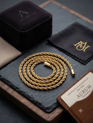 Cadena de Oro 24K Aurum Hombre