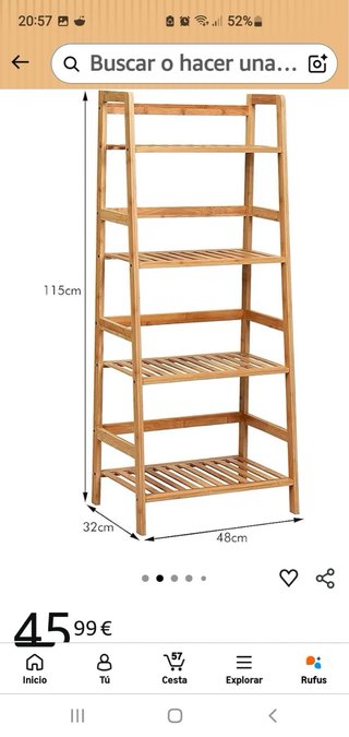 Estantería de bambú de 4 niveles