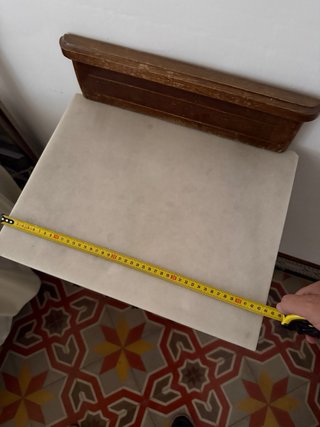 Mesilla cómoda antigua madera y mármol